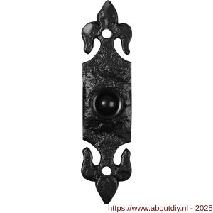 Kirkpatrick KP1761 beldrukker lelie 120x30 mm smeedijzer zwart - A21000152 - afbeelding 1