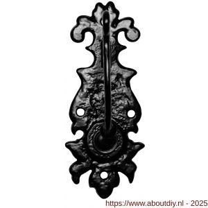 Kirkpatrick KP1783 tuimelaar met beldrukker 145x58 mm smeedijzer zwart - A21000157 - afbeelding 1