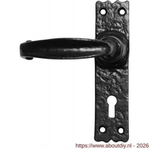 Kirkpatrick KP2439L BB56 deurkruk gatdeel op schild 152x38 mm BB56 linkswijzend smeedijzer zwart - A21002968 - afbeelding 1