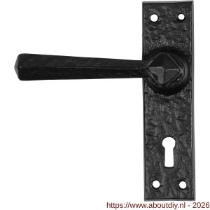 Kirkpatrick KP2445L PC55 deurkruk gatdeel op schild 152x38 mm PC55 linkswijzend smeedijzer zwart - A21002971 - afbeelding 1