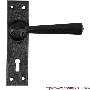 Kirkpatrick KP2445R PC55 deurkruk gatdeel op schild 152x38 mm PC55 rechtswijzend smeedijzer zwart - A21002979 - afbeelding 1