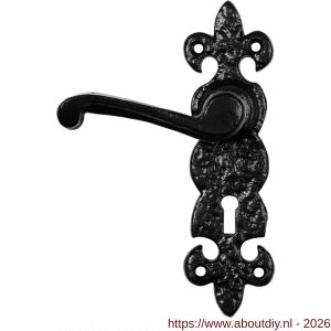 Kirkpatrick KP2450L BB56 deurkruk gatdeel op schild 190x55 mm BB56 linkswijzend smeedijzer zwart - A21002998 - afbeelding 1