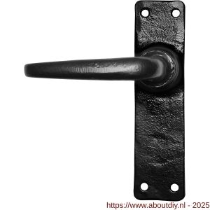 Kirkpatrick KP2456L deurkruk gatdeel linkswijzend op schild 152x38 mm blind smeedijzer zwart - A21002967 - afbeelding 1