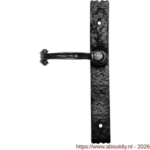 Kirkpatrick KP2459L blind deurkruk gatdeel op schild 266x38 mm blind linkswijzend smeedijzer zwart - A21003005 - afbeelding 1