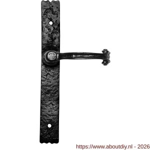 Kirkpatrick KP2459R blind deurkruk gatdeel op schild 266x38 mm blind rechtswijzend smeedijzer zwart - A21003007 - afbeelding 1