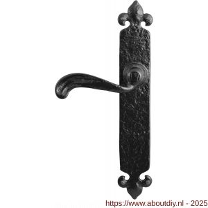 Kirkpatrick KP2462L BB56 deurkruk gatdeel linkswijzend op schild 288x45 mm BB56 smeedijzer zwart - A21003010 - afbeelding 1