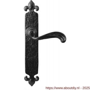 Kirkpatrick KP2462R deurkruk gatdeel rechtswijzend op schild 288x45 mm blind smeedijzer zwart - A21003015 - afbeelding 1