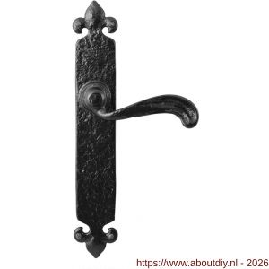 Kirkpatrick KP2462R PC92 deurkruk gatdeel op schild 288x45 mm PC92 rechtswijzend smeedijzer zwart - A21003020 - afbeelding 1