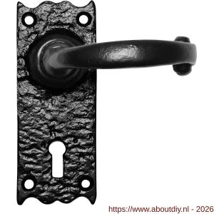 Kirkpatrick KP2488R BB56 deurkruk gatdeel op schild 127x50 mm BB56 rechtswijzend smeedijzer zwart - A21003024 - afbeelding 1