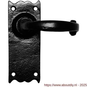 Kirkpatrick KP2519L deurkruk gatdeel linkswijzend op schild 127x50 blind smeedijzer zwart - A21003033 - afbeelding 1