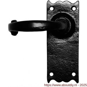 Kirkpatrick KP2519R deurkruk gatdeel rechtswijzend op schild 127x50 blind smeedijzer zwart - A21003034 - afbeelding 1