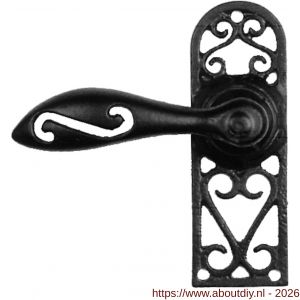 Kirkpatrick KP2561R blind deurkruk gatdeel op schild 114x38 mm blind rechtswijzend smeedijzer zwart - A21003038 - afbeelding 1