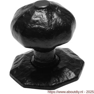 Kirkpatrick KP3064 deurknop zeskant 63 mm op rozet 76 mm smeedijzer zwart - A21000351 - afbeelding 1