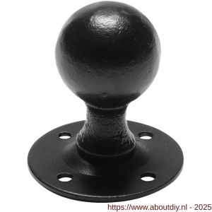 Kirkpatrick KP4085 knopkruk 44 mm op rozet 63 mm vast smeedijzer zwart - A21003044 - afbeelding 1