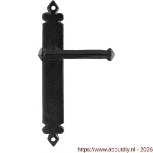 Kirkpatrick KP6050L PC72 deurkruk gatdeel op schild 270x40 mm PC72 linkswijzend smeedijzer zwart - A21006032 - afbeelding 1