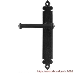 Kirkpatrick KP6050R BB56 deurkruk gatdeel op schild 270x40 mm BB56 rechtswijzend smeedijzer zwart - A21006034 - afbeelding 1