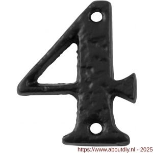 Kirkpatrick KP1977 huisnummer 4 50 mm smeedijzer zwart - A21003459 - afbeelding 1