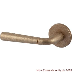 Mandelli1953 S91L Special deurkruk gatdeel op rozet 51x6 mm linkswijzend messing getrommeld - A21015161 - afbeelding 1