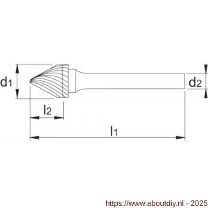 Phantom 41.600 HM stiftfrees model J kegelvorm 60 graden schacht 6 mm 6-UNI 12x11x6x58 mm - A40518643 - afbeelding 2