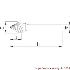 Phantom 41.600 HM stiftfrees model J kegelvorm 60 graden schacht 6 mm 6-UNI 16x14‚5x6x61 mm - A40518644 - afbeelding 2