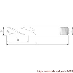 Phantom 32.200 HSS-E schachtfrees 2-snijder DIN 327-D type N 32x32 mm - A40517361 - afbeelding 2