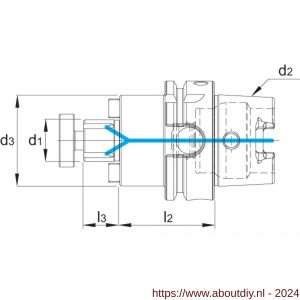 Phantom 82.267 DIN 6357 opsteekfreeshouder voor frezen met dwarsspiebaan HSK-A volgens DIN 69893 HSK63A 27 mm L160 mm - A40502019 - afbeelding 2