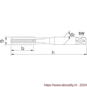 Phantom 21.252 HSS eindsnijder DIN 2181 metrisch fijn MF12x1‚5 mm - A40514220 - afbeelding 2