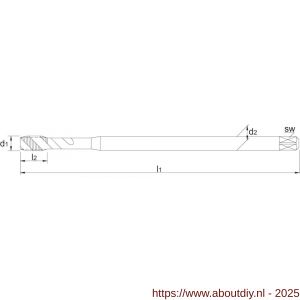 Phantom 23.370 UNI HSS-E machinetap metrisch lang voor blinde gaten M5 - A40513006 - afbeelding 2