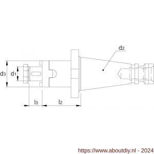 Phantom 82.323 DIN 6358 Combi-opsteekfreeshouder voor frezen met langs- en dwarsspiebaan SK volgens DIN 2080 SK30 27 mm L35 mm - A40501857 - afbeelding 2
