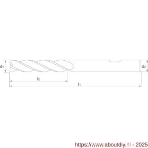 Phantom 34.355 HSS-E schachtfrees meersnijder DIN 844-B lang type N 22x75 mm - A40518029 - afbeelding 2