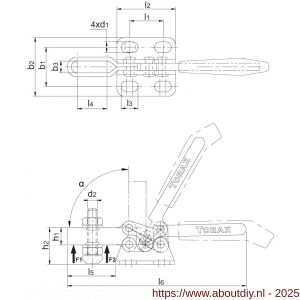 Torax 88.910 horizontale spanklem met horizontale voet nummer 2 - A40500302 - afbeelding 2