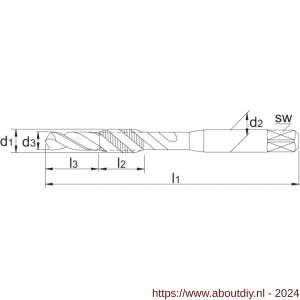 Phantom 26.700 HSS Combi-boortap metrisch voor doorlopende gaten M8 - A40512434 - afbeelding 2
