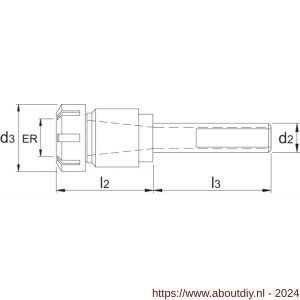 Phantom 82.510 DIN 6499-C ER spantanghouder cilindrisch D32 mm ER32 2-20 - A40503067 - afbeelding 2
