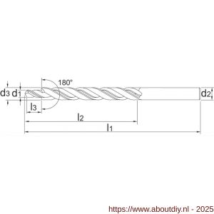 Phantom 16.600 HSS meerfasenboor DIN 8376 180 graden M3 3‚4x6 mm - A40504715 - afbeelding 2