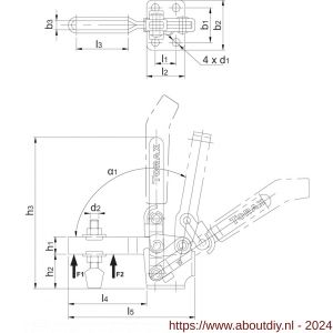 Torax 88.900 verticale spanklem met horizontale voet nummer 4 - A40500330 - afbeelding 2
