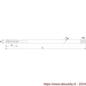 Phantom 26.500 HSS-E machinemoertap metrisch voor doorlopende gaten M4 - A40514604 - afbeelding 2