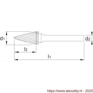 Phantom 41.630 HM stiftfrees model M kegelvorm spits schacht 6 mm 6-UNI 16x25x6x73 mm - A40518699 - afbeelding 2