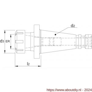 Phantom 82.513 DIN 6499-C ER spantanghouder SK volgens DIN 2080 SK30 ER32 L50 mm - A40503068 - afbeelding 2