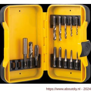 International Tools 29.185 Eco HSS set draadsnijden DIN 3126 met 1/4 inch (6‚35 mm) zeskant bitopname (combinatie) 22.100 M3-M10 en 11.120 2‚5-8‚5 mm - A40527298 - afbeelding 1