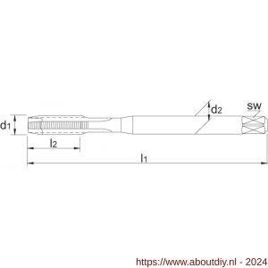 Phantom 22.650 HSS-E machinetap DIN 371 metrisch genitreerd gietijzer voor blinde en doorlopende gaten M5 - A40512699 - afbeelding 2