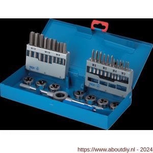 International Tools 29.130 Eco Pro HSS set draadsnijden in stalen cassette M3-M12 (25 mm) - A40514150 - afbeelding 1