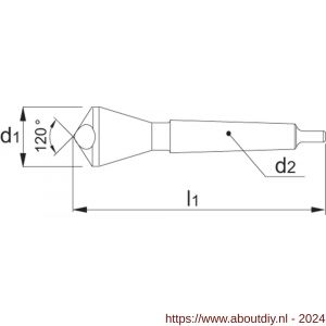 Phantom 42.710 HSS-E verzinkboor 120 graden schuin gat MK 3 40 mm - A40512332 - afbeelding 2