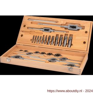 International Tools 29.120 Eco Pro set draadsnijden in houten cassette NPT 1/4-1 inch - A40514147 - afbeelding 1