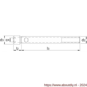 Phantom 82.509 DIN 6499-C ER spantanghouder cilindrisch Mini-moer D20 mm ER16 1-12 - A40503064 - afbeelding 2