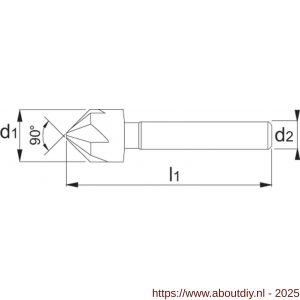 International Tools 42.590 Eco HSS verzinkboor DIN 335-A 90 graden meersnijder 16 mm - A40512101 - afbeelding 2