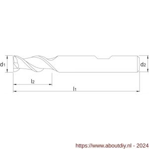 Phantom 32.320 HSS-E schachtfrees 2-snijder DIN 844-B kort type W aluminium 20x38 mm - A40517679 - afbeelding 2