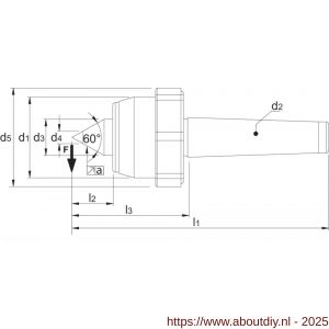 Phantom 85.232 Heavy Duty meedraaiend center met HM-punt met afdrukmoer MK 3 - A40501590 - afbeelding 2