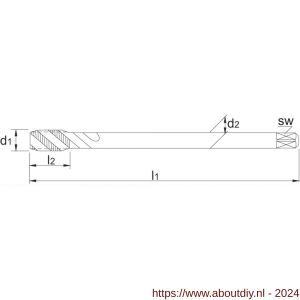 Phantom 23.451 HSS-E machinetap DIN 376 metrisch stoomontlaten roestvaststaal voor blinde gaten M14 - A40513064 - afbeelding 2