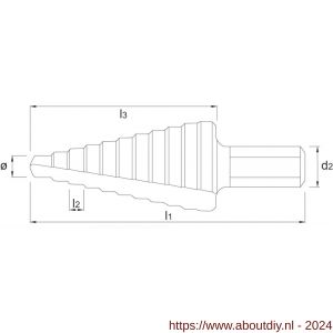Phantom 44.150 HSS trappenboor verwisselbare centreerboor 10‚5-40‚5 mm (M10-M40) - A40527217 - afbeelding 2