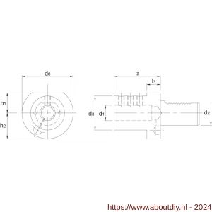 Phantom 84.951 VDI-houder DIN 69880 uitvoering E2 voor cilindrische opname 25 mm VDI 50 - A40501831 - afbeelding 2